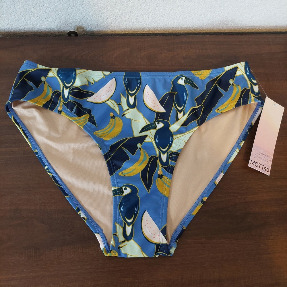 Mott50 Tropical Print UPF50 Bikini Bottoms‎ Size Small NWT